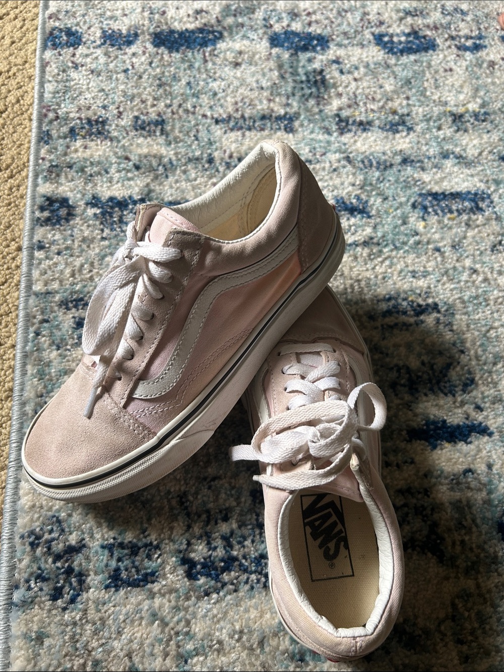 Vans Old Skool Sneakers in Light Pink and White